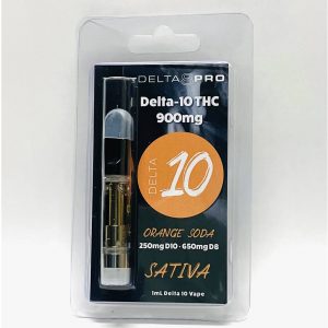 Delta 8 Pro Delta 10 THC 900mg Orange Soda Sativa Vape Cartridge