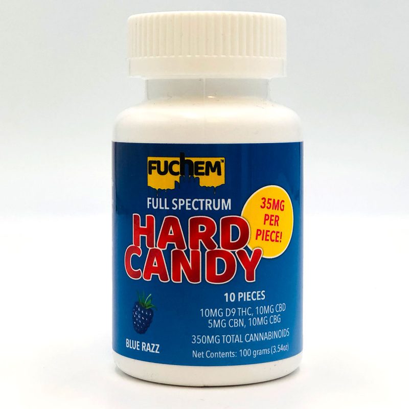 Fuchem Full Spectrum D9 THC CBD CBN CBG Hard Candy Blue Razz