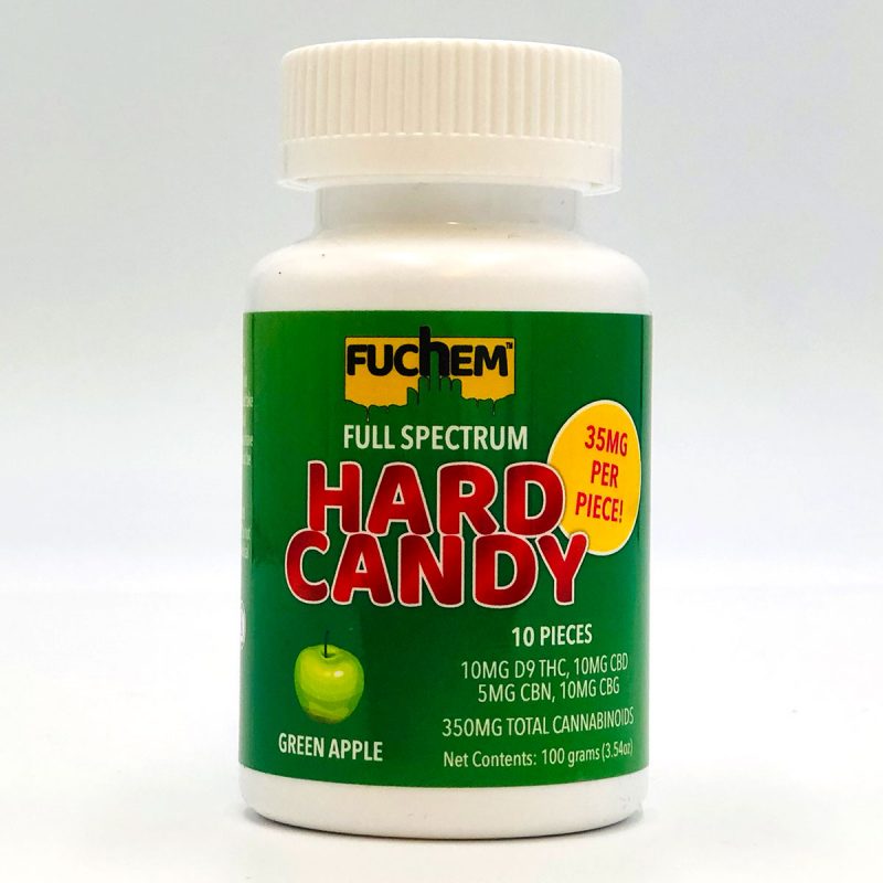 Fuchem Full Spectrum D9 THC CBD CBN CBG Hard Candy Green Apple