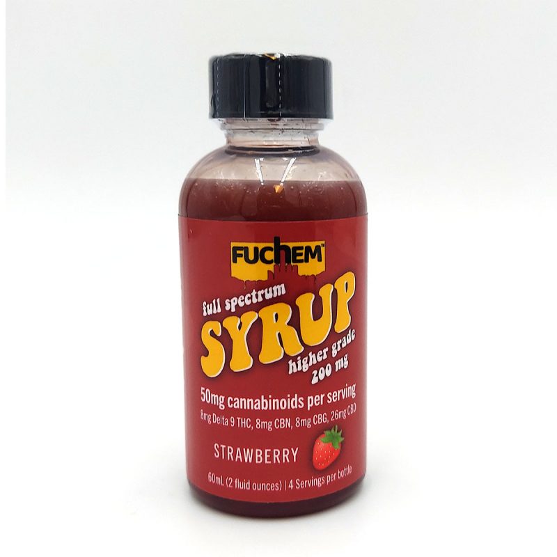 Fuchem Full Spectrum D9 THC CBD CBN CBG Syrup Strawberry