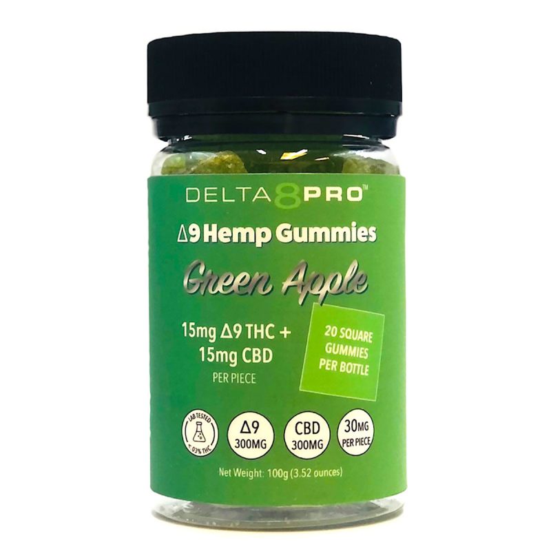 Delta 8 Pro Delta 9 Hemp Gummies Green Apple