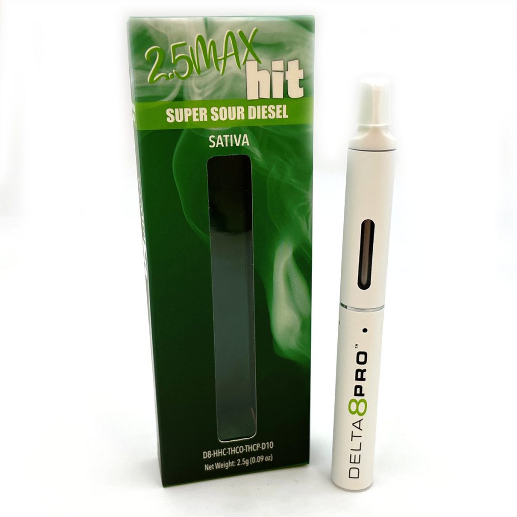 Delta 8 Pro 25 Max Hit Super Sour Diesel Sativa Vape D8 HHC THCO THCP D10 3