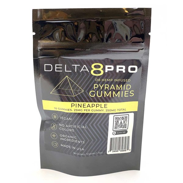 Delta 8 Pro D8 Hemp Infused Pyramid Gummies Pineapple Vegan