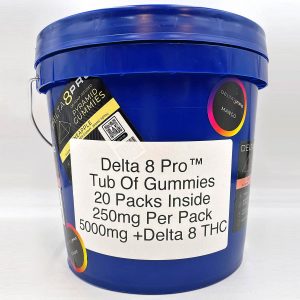 Delta 8 Pro Blue Tub of Gummies 20 Packs 5000mg D8 THC