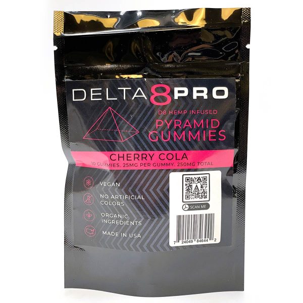 Delta 8 Pro D8 Infused Pyramid Gummies Vegan Organic Cherry Cola