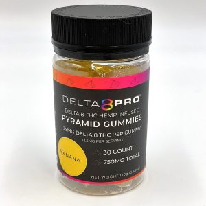 Delta 8 Pro D8 THC Hemp Infused Pyramid Gummies Banana