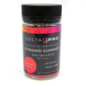Delta 8 Pro D8 THC Hemp Infused Pyramid Gummies Cherry Cola