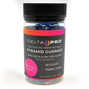 Delta 8 Pro D8 THC Hemp Infused Pyramid Gummies Cotton Candy