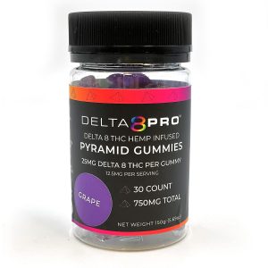 Delta 8 Pro D8 THC Hemp Infused Pyramid Gummies Grape