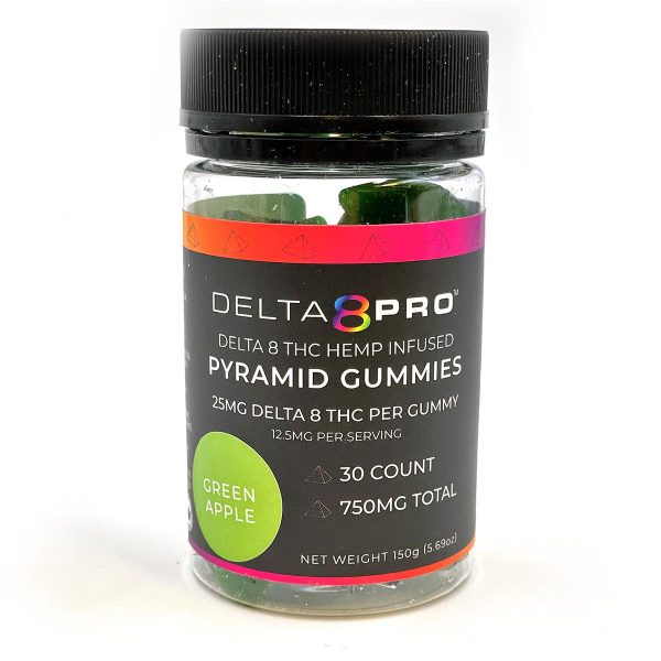 Delta 8 Pro D8 THC Hemp Infused Pyramid Gummies Green Apple