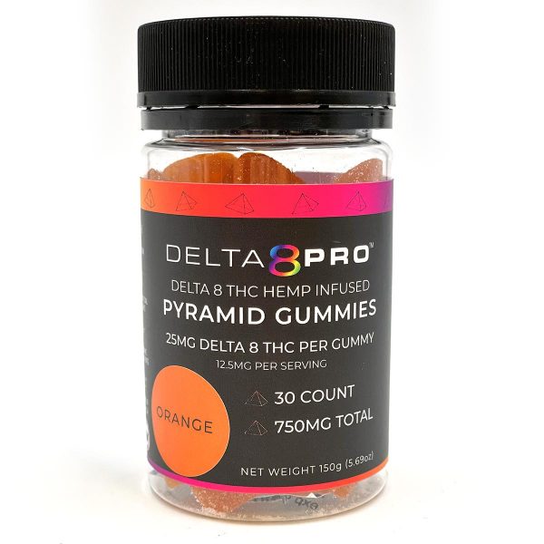 Delta 8 Pro D8 THC Hemp Infused Pyramid Gummies Orange