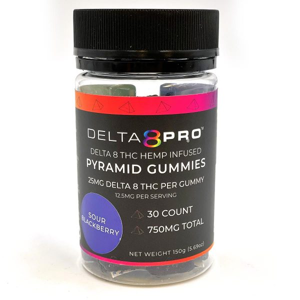 Delta 8 Pro D8 THC Hemp Infused Pyramid Gummies Sour Blackberry