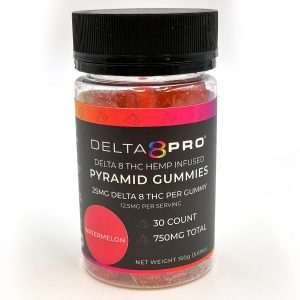 Delta 8 Pro D8 THC Hemp Infused Pyramid Gummies Watermelon