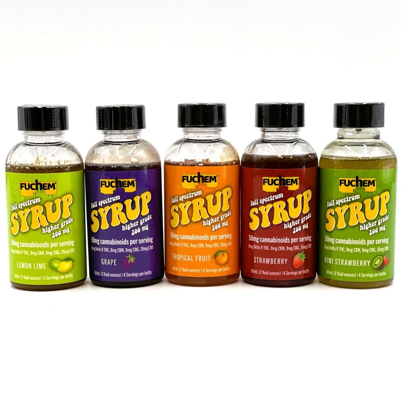 Delta 8 Pro FUCHEM Full Spectrum Syrups Higher Grade 200mg 5 Flavors