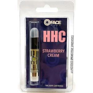 Delta 8 Pro O Face HHC 1ml Vape Cartridge Strawberry Cream