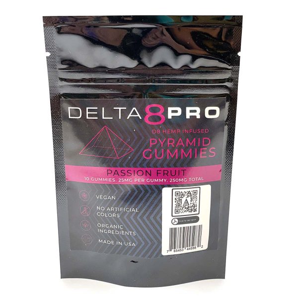 Delta 8 Pro D8 Hemp Infused Pyramid Gummies Passion Fruit