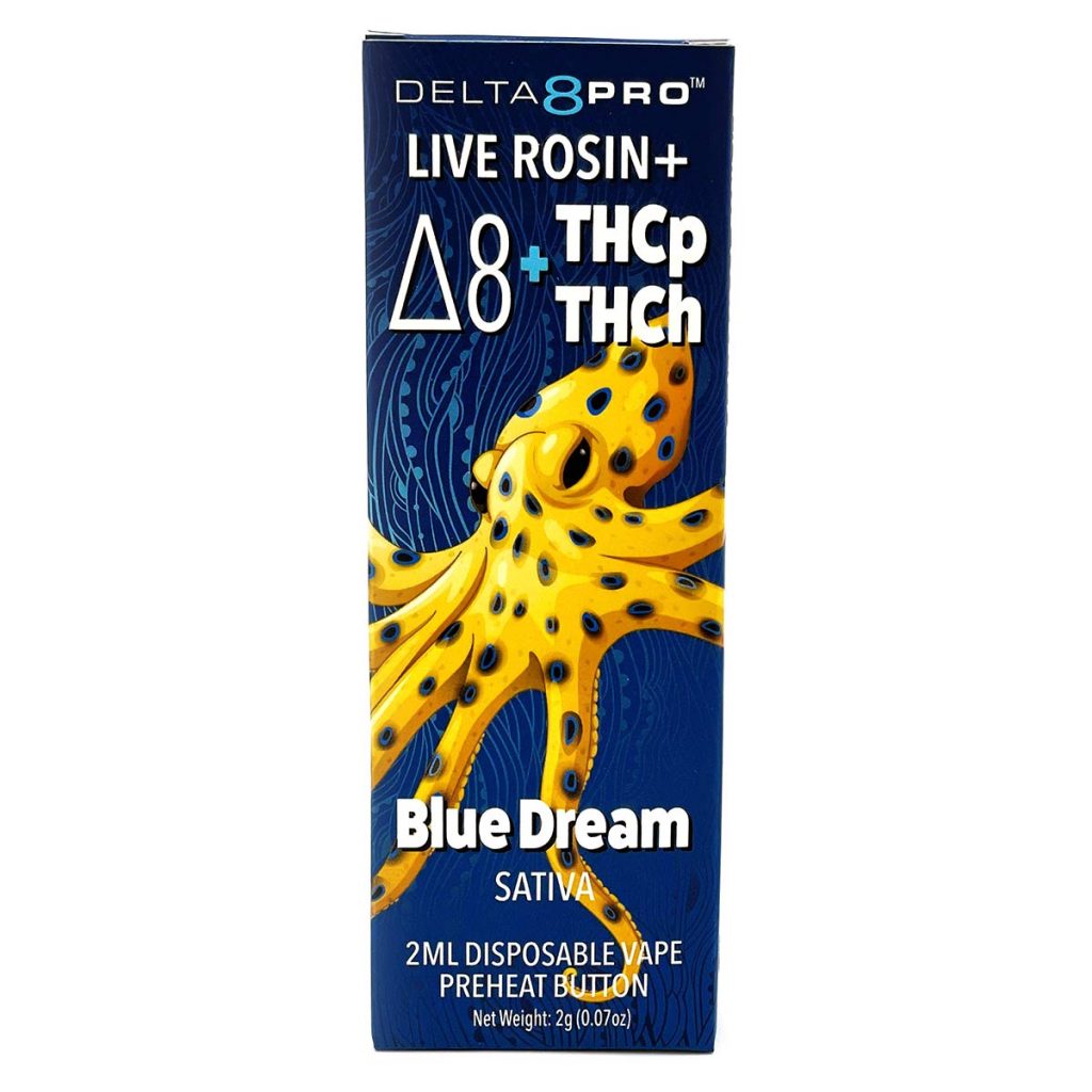 Delta 8 Pro Live RosinD8THCPTHCH Blue Dream Front