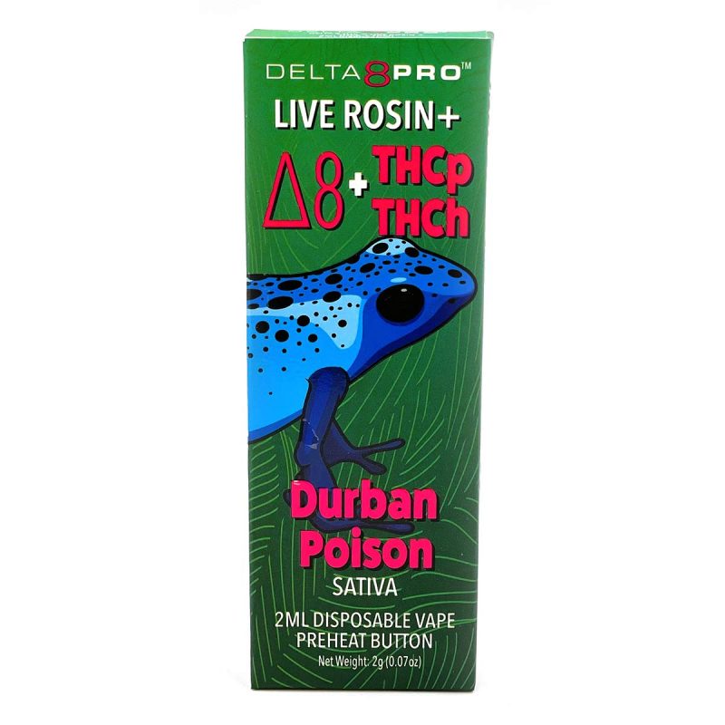 Delta 8 Pro Live RosinD8THCPTHCH Durban Poison Front