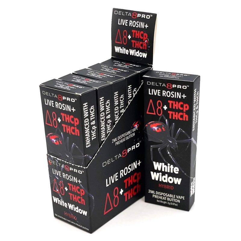 Delta 8 Pro Live RosinD8THCPTHCH White Widow 5ct Display Box Open Individual