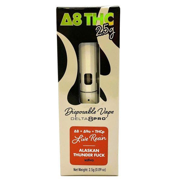 Delta 8 Pro THC 2.5g Disposable Vape D8 D9o THCp Live Resin Alaskan Thunder Fuck Sativa