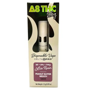 Delta 8 Pro THC 2.5g Disposable Vape D8 D9o THCp Live Resin Peanut Butter Breath Hybrid