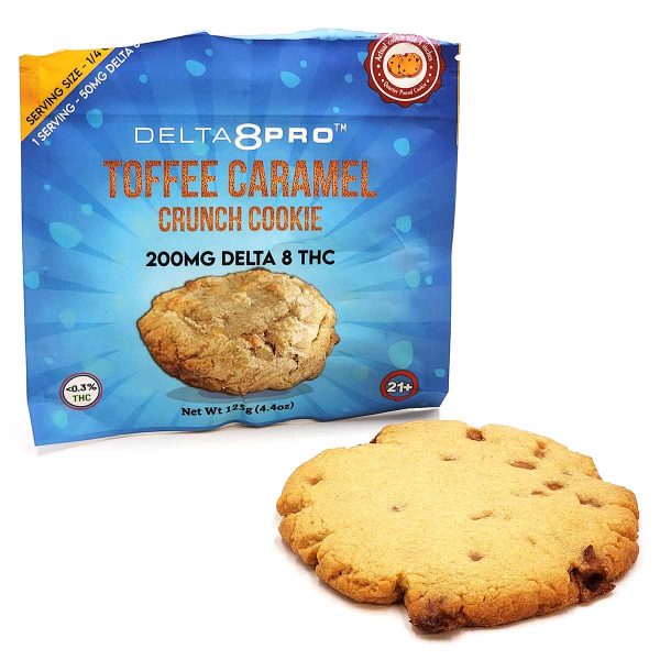 Delta8 Pro Toffee Caramel Crunch Cookie 200mg D8 THC Front 2