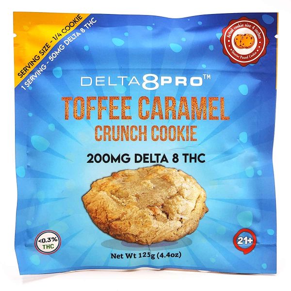 Delta8 Pro Toffee Caramel Crunch Cookie 200mg D8 THC Front