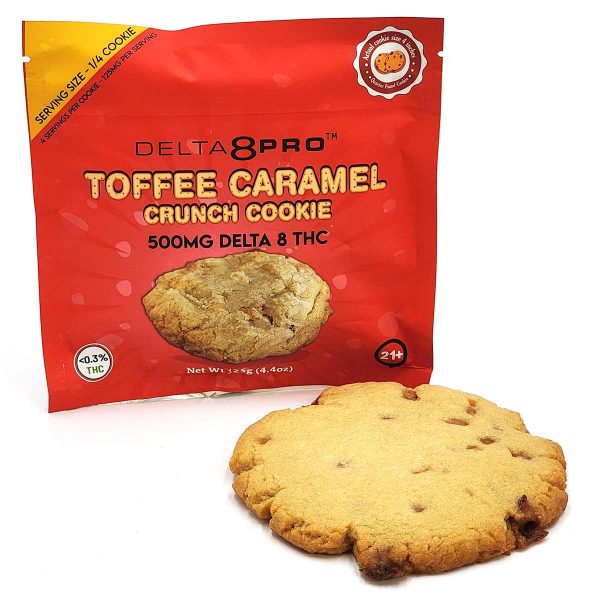 Delta8 Pro Toffee Caramel Crunch Cookie 500mg D8 THC Front 2