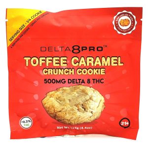 Delta8 Pro Toffee Caramel Crunch Cookie 500mg D8 THC Front