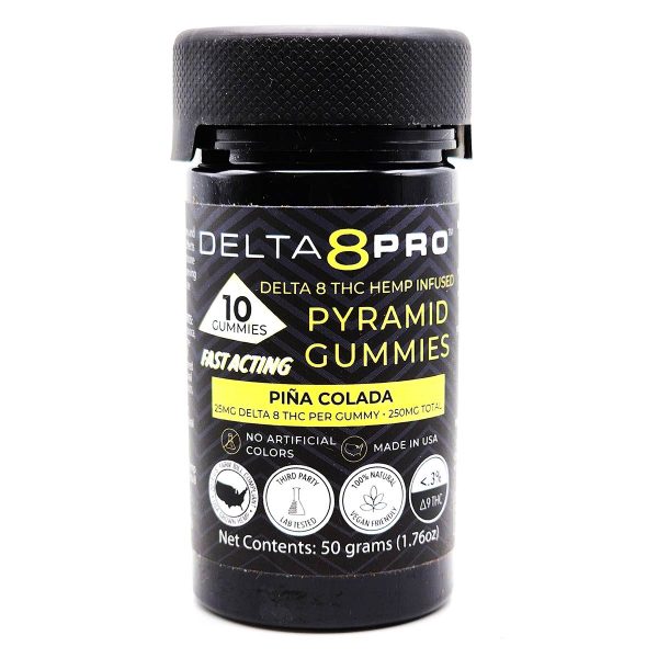 Delta 8 Pro D8 THC Hemp Infused Pyramid Gummies Pina Colada