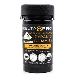 Delta 8 Pro D8 THC Hemp Infused Pyramid Gummies Tangerine Vanilla