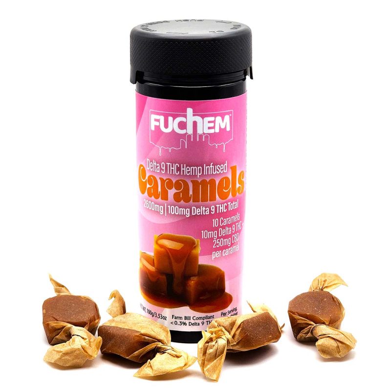 FUCHEM Delta 9 THC Hemp Infused Caramels Front 2