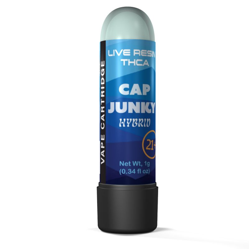 Delta 8 Pro Live Resin THCA Vape Cartridge Cap Junky Hybrid Front