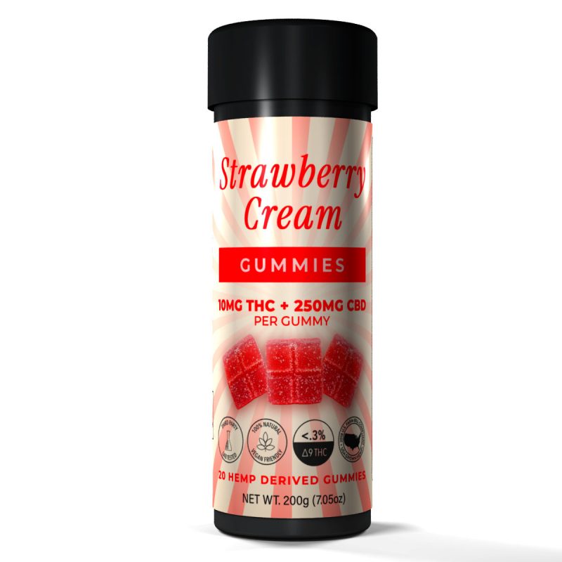 Delta 8 Pro Hemp Derived Gummies Strawberry Cream Front
